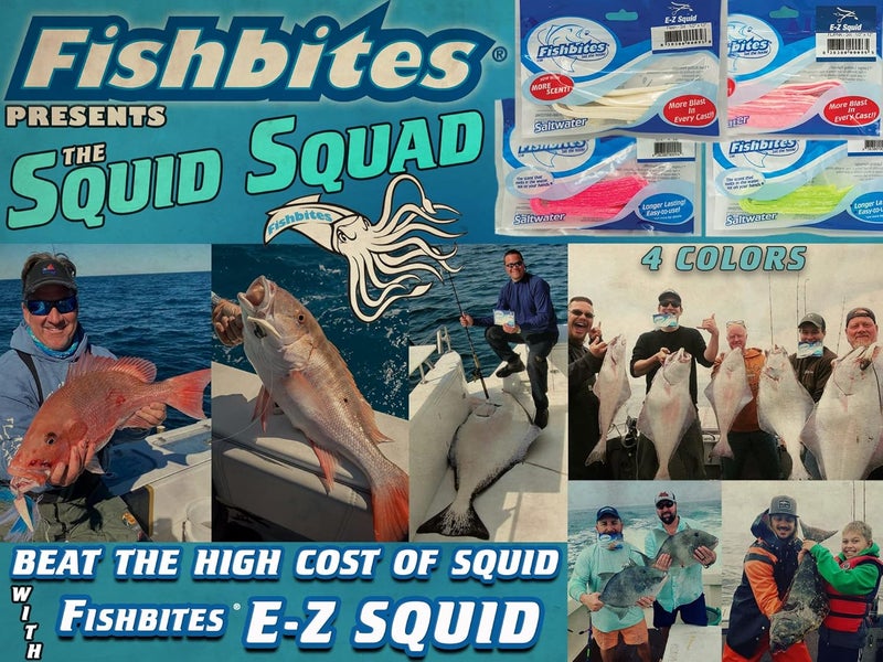 Fishbites® E-Z Squid Saltwater Bait - Chartreuse, 2 Strips of 12" - Image 2